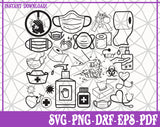 Quarantine Bundle SVG, Pdf, Eps, Dxf PNG files for Cricut, Silhouette Instant download