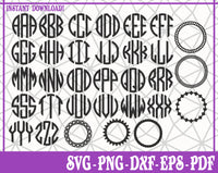 Monogram Set SVG, Pdf, Eps, Dxf PNG files for Cricut, Silhouette Instant download