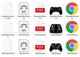 Video game Controllers SVG, Pdf, Eps, Dxf PNG files for Cricut, Silhouette Instant download
