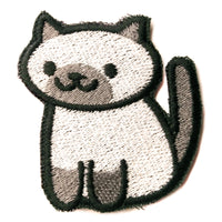 Marshmallow the cat Handmade Sew On Embroidered Patch