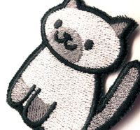 Marshmallow the cat Handmade Sew On Embroidered Patch