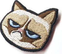 Grumpy Cat Handmade Sew On Embroidered Patch