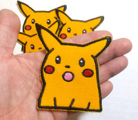 Surprised Pikachu Meme Sew On Embroidered Patch