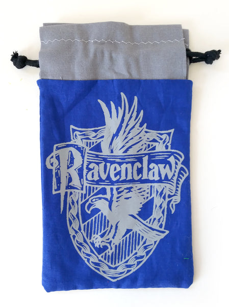 Handmade Drawstring bag - Printed Blue Ravenclaw