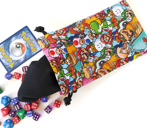 Handmade Drawstring bag - Mario Characters bag