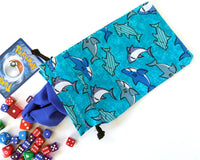 Handmade Drawstring bag - Cute Baby Shark print