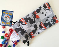 Handmade Drawstring bag - Mickey Vintage Squares