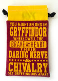 Handmade Drawstring bag - Printed Red Gryffindor