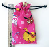 Handmade Drawstring bag -Pink Eeveelutions
