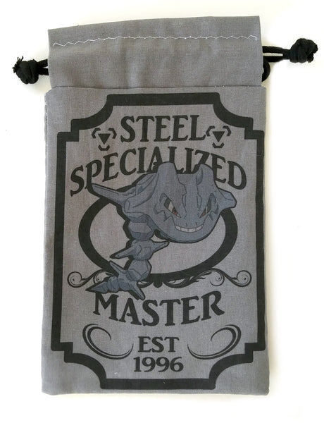 Handmade Drawstring bag - Pokemon Specialized Master - STEEL