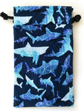 Handmade Drawstring bag - Geometric Shark Galaxy