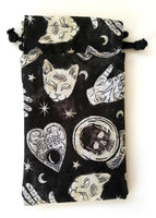 Handmade Drawstring bag - Witchcraft Kitty