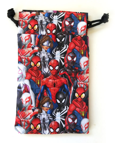 Handmade Drawstring bag -Spiderman bag