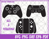 Video game Controllers SVG, Pdf, Eps, Dxf PNG files for Cricut, Silhouette Instant download