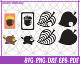 Animal Crossing Recipe Leaf & Nook Bundle SVG, Pdf, Eps, Dxf PNG files for Cricut, Silhouette