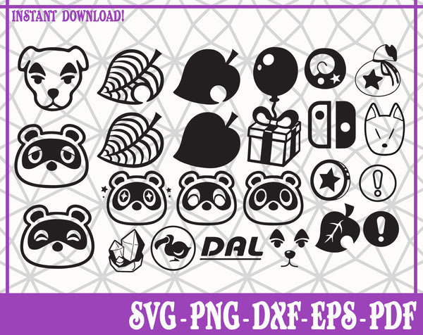 Animal Crossing Bundle SVG, Pdf, Eps, Dxf PNG files for Cricut, Silhouette Instant download