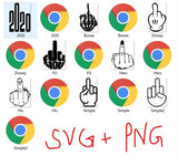 Middle Finger Bundle SVG, Pdf, Eps, Dxf PNG files for Cricut, Silhouette Instant download