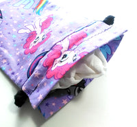 Handmade Drawstring bag - Starry Purple Pony bag