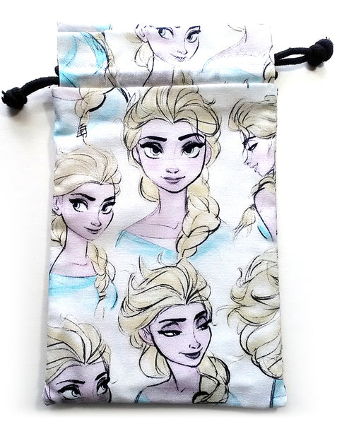 Handmade Drawstring bag - Elsa Frozen Faces