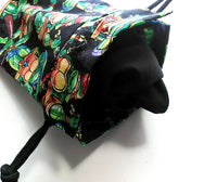 Handmade Drawstring bag - TMNT Black bag