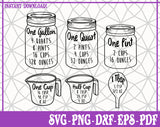 Measuring Cups SVG, Pdf, Eps, Dxf PNG files for Cricut, Silhouette Instant download