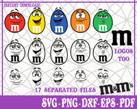 Characters M&Ms Logo SVG, Pdf, Eps, Dxf PNG files for Cricut, Silhouette Instant download