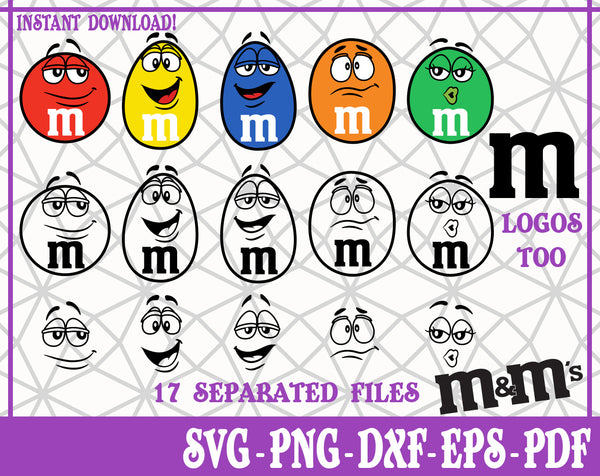 Characters M&Ms Logo SVG, Pdf, Eps, Dxf PNG files for Cricut