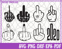Middle Finger Bundle SVG, Pdf, Eps, Dxf PNG files for Cricut, Silhouette Instant download