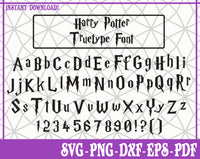 FONT Harry Potter SVG, Pdf, Eps, Dxf PNG files for Cricut, Silhouette Instant download