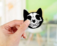 Cat Skull printed Vinyl sticker