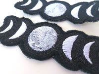 Moon phases Handmade Sew On Embroidered Patch