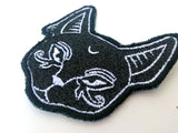 Moon Cat Handmade Sew On Embroidered Patch