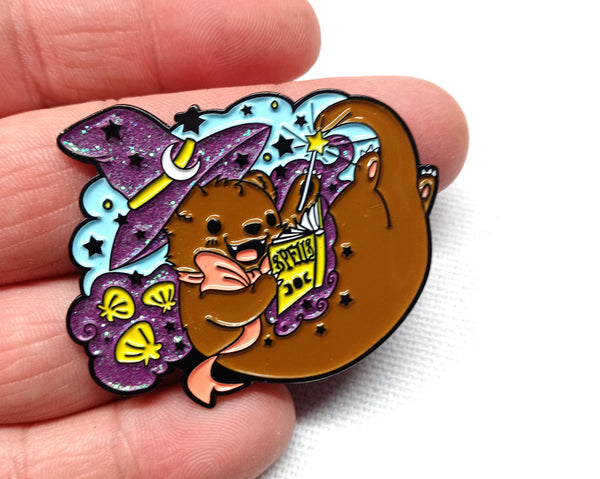 Witchy Otter Glitter Pin