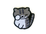 Pickles Gray Cat Handmade Sew On Embroidered Patch