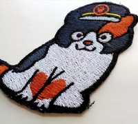 Tama The Train Cat Handmade Sew On Embroidered Patch